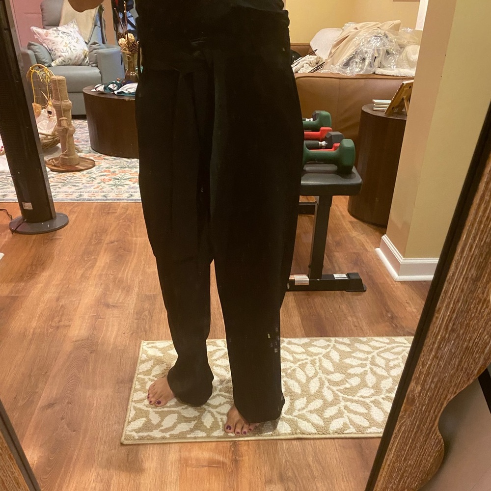 Rachel Zoe black wide leg tie waisted dress pants